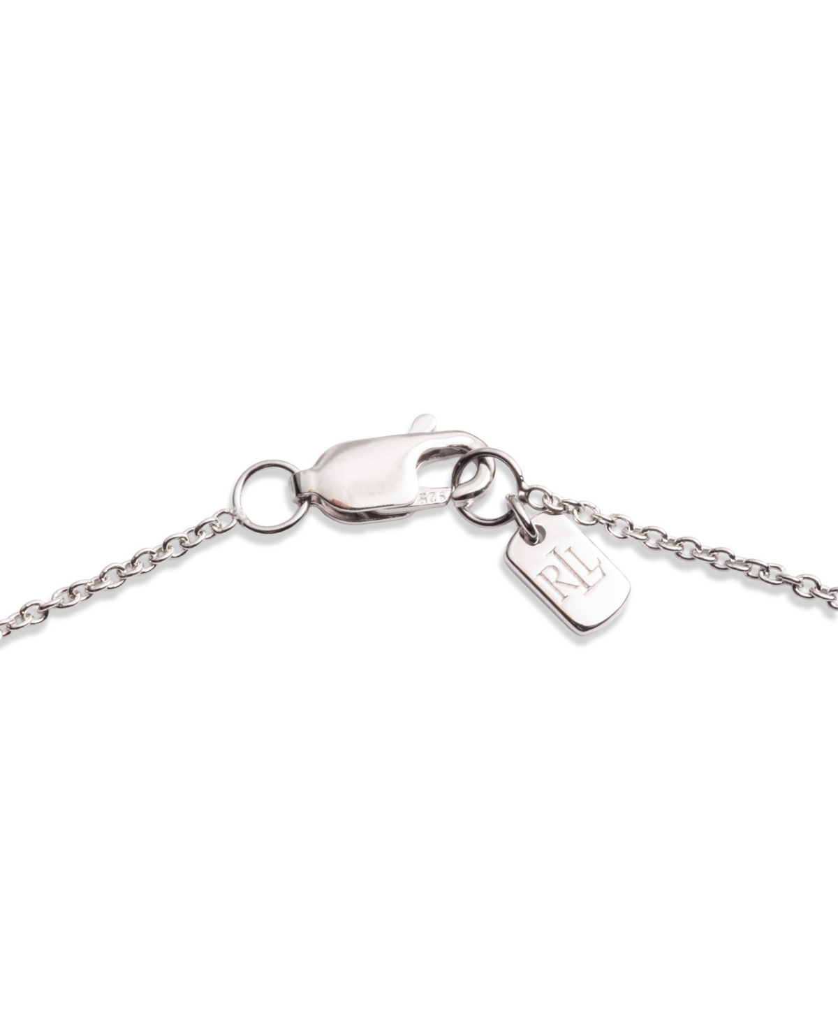 Ralph Lauren Cubic Zirconia & Imitation Pearl Sterling Silver Pendant Necklace In White
