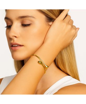 Isabella Gold Plated Teardrop Open Wrap Bangle Bracelet