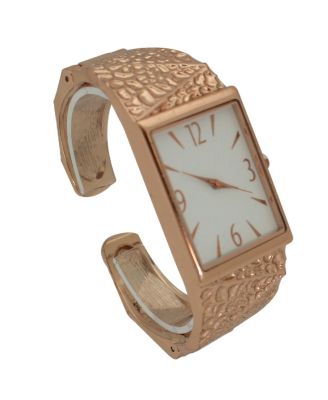 Rose Gold Textured Metallic Bangle Watch