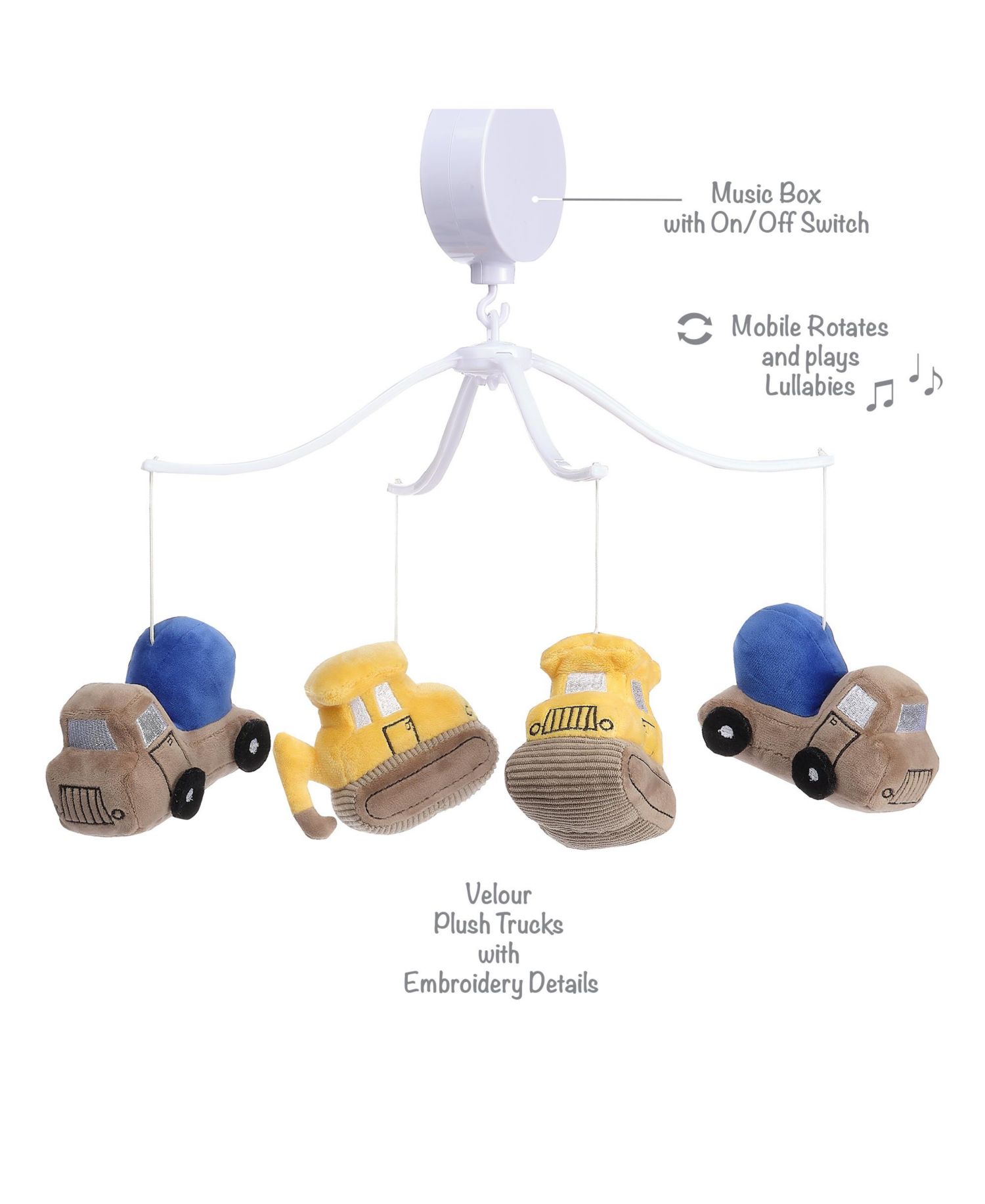 Construction Zone Musical Rotating Crib Mobile