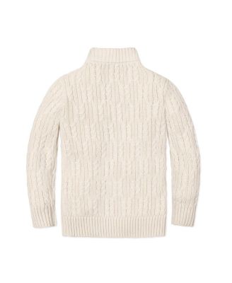 Boys Organic Mock Neck Cable Sweater