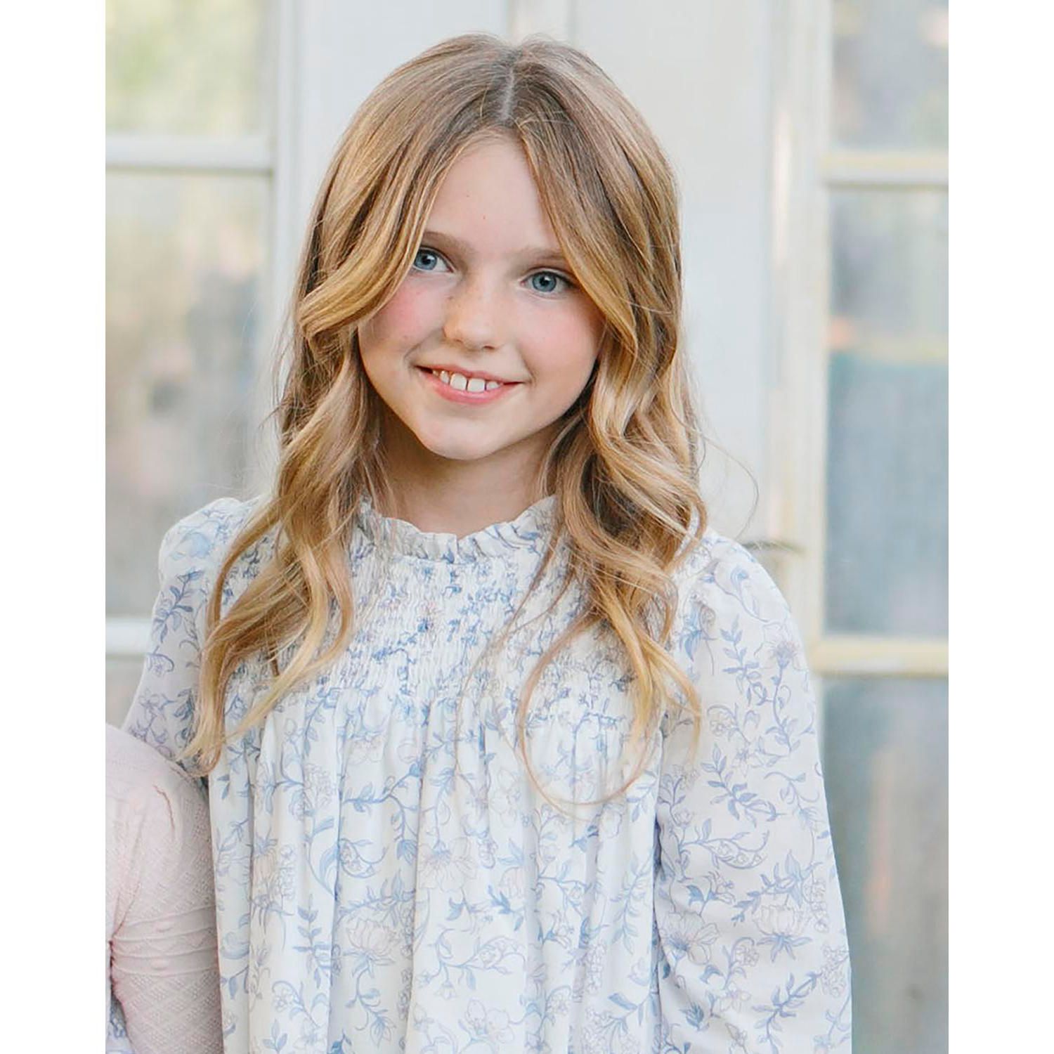 Baby Girls Hope and Henry Organic Long Sleeve Ruffle Neck Smocked Yoke Dress