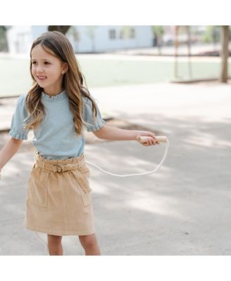 Baby Girls Puff Sleeve Ruffle Edge Sweater