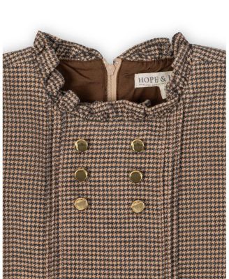 Toddler Girls Organic Ruffle Collar Pintuck Drop Waist Dress