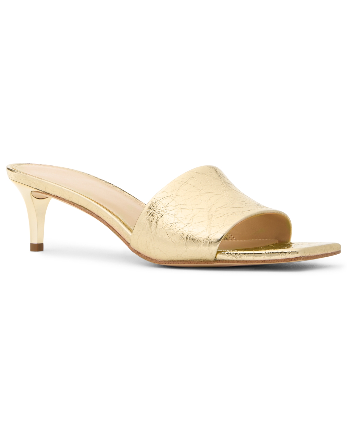 Michael Kors Michael  Women's Elyse Square Toe Mule Sandals In Gold