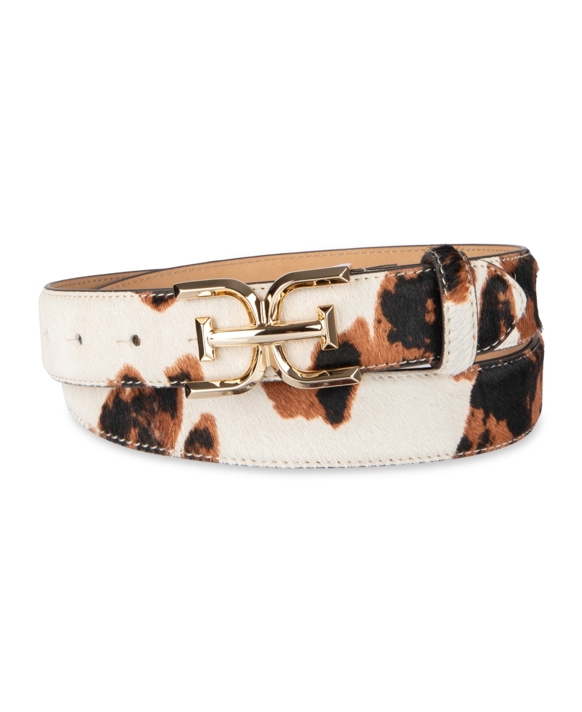 Sam Edelman Double-e Plaque High Shine Patent Leather Belt In Multi