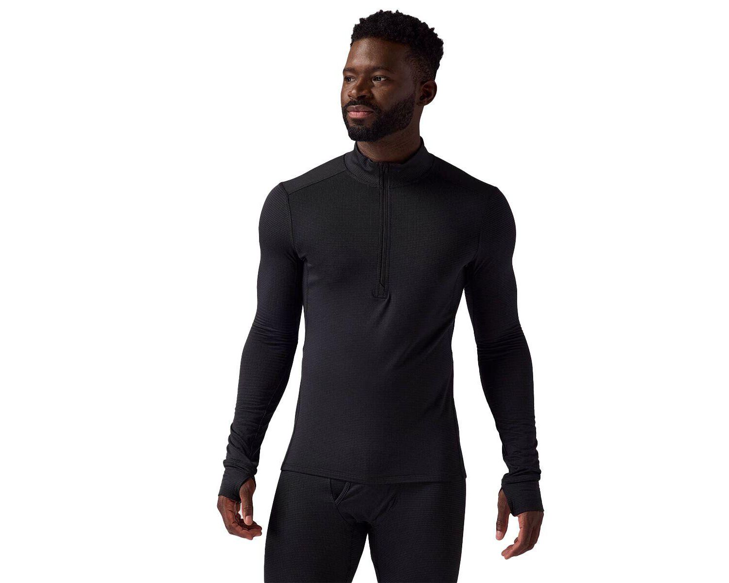 Men's Pines Microgrid Ultra-Lt Baselayer 1/4-Zip Top Lightweight Long Underwear Tops