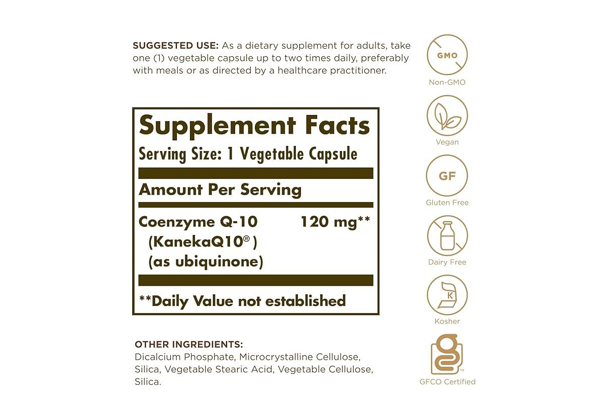 Solgar Vegetarian CoQ-10 ,120 mg ,60 Veg Caps