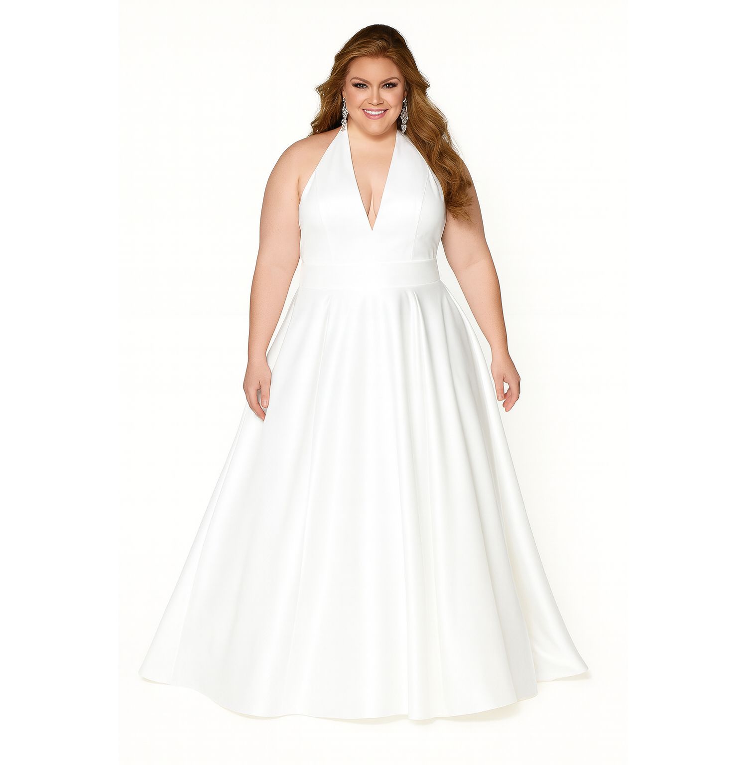Women's Halter Satin Wedding Dress