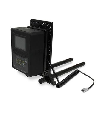 15mm Rail Mount Cheese Plate with 3-Stud Battery Plate and 10" 2-Pin Coil Cable for Blackmagic Pocket 4K & 6K