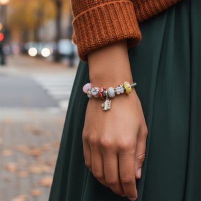 Word #1 Mom Wife Family Cheerleader Grandma Love Charm Bracelet Silver Snake Chain