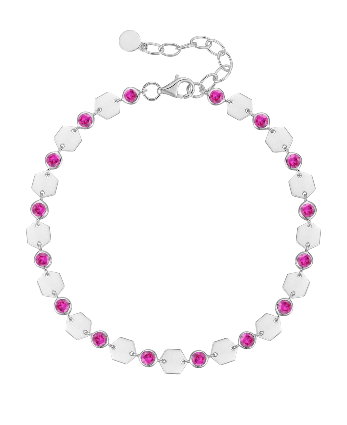 Macy's Lab-Grown Ruby Luna Bracelet (2-1/5 ct. t.w.) in Sterling Silver