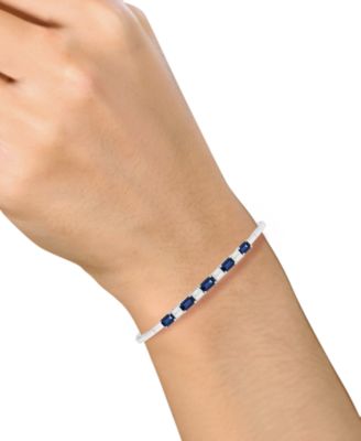 Lab-Grown Sapphire (1-1/2 ct. t.w.) and Lab-Grown White Sapphire (1/3 ct. t.w.) Bangle in Sterling Silver