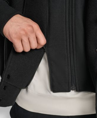 Men's Colorblocked Removable Hood Varsity Jacket