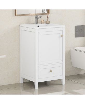 20" Bathroom Vanity with Sink, Soft Closing Door, Storage Rack and One Drawer, Bathroom Cabinet
