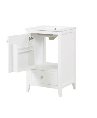 20" Bathroom Vanity with Sink, Soft Closing Door, Storage Rack and One Drawer, Bathroom Cabinet