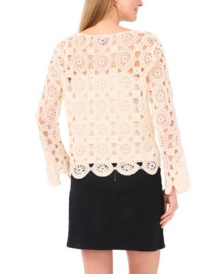 Women's Crewneck Flared Long Sleeve Top