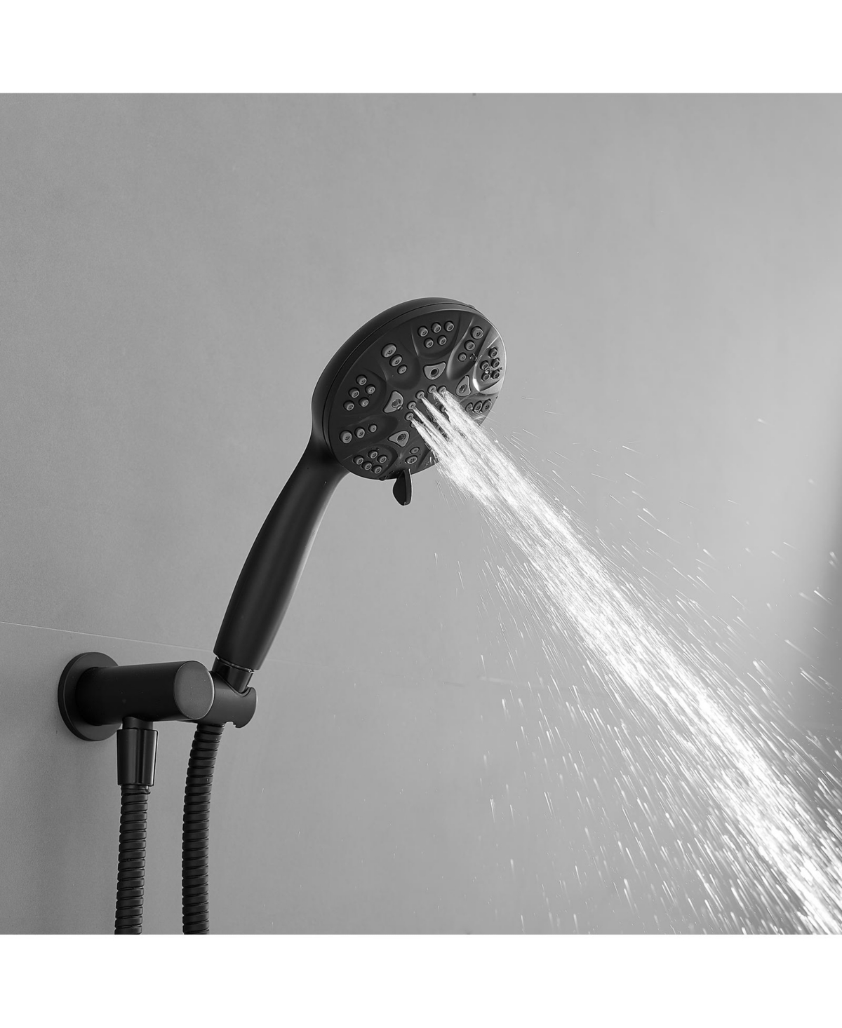 Greenspring Single-Handle 1-Spray Round Rain Shower Faucet with Dual Function Pressure Balance Valve in Matte Black (Valve Included)