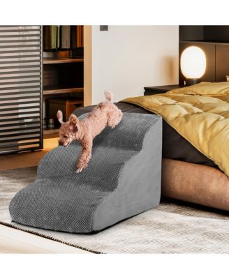 3-Tier Foam Dog Ramp Non-Slip Dog Steps Soft Pet Stairs Ladder for High Sofa
