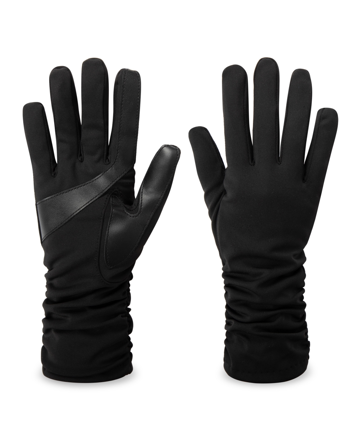 Isotoner Signature Women's Long Ruched Gloves In Black