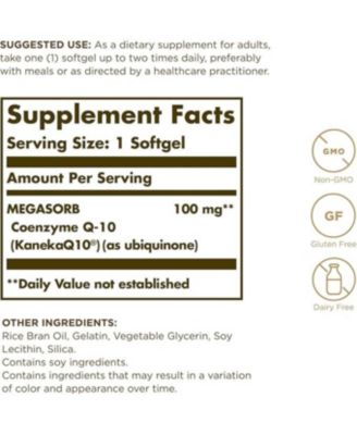 Megasorb CoQ-10 ,100 mg ,60 SoftGels