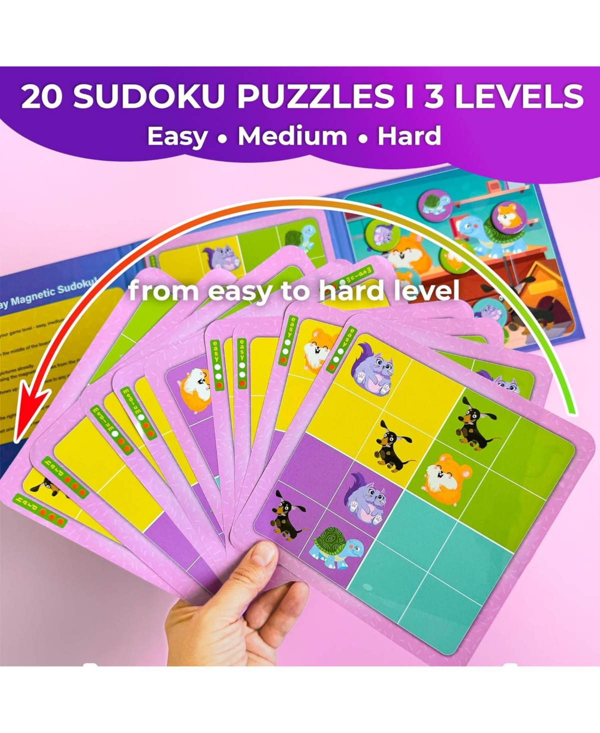 Quokka 20 Pcs Sudoku Magnetic Puzzle Book for Kids 2-4 Ages