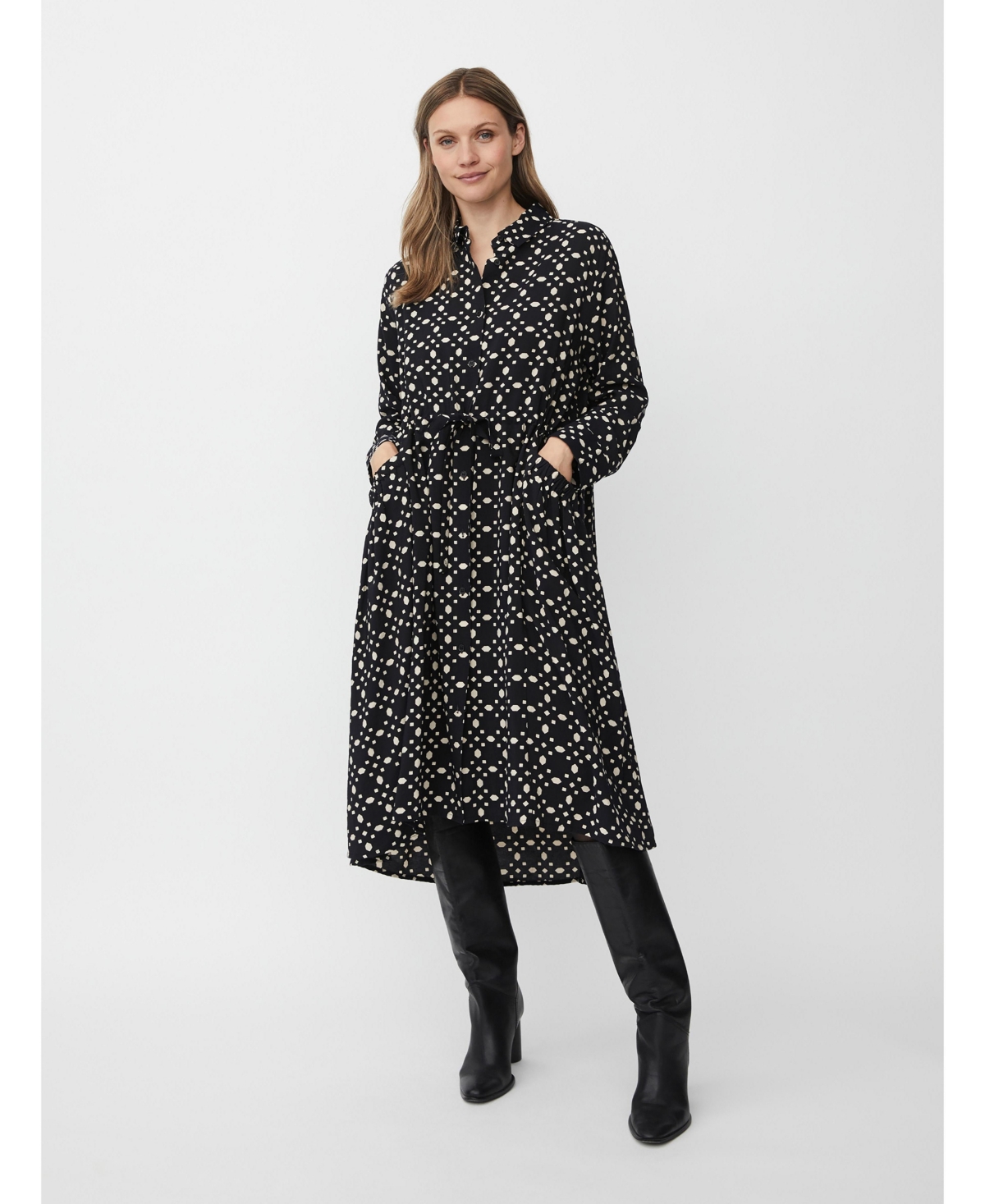 Masai Copenhagen Women's MaNovany Long Sleeve Shirt Midi Dress