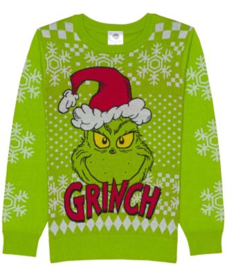 The Grinch - Boys 5-20 Christmas Printed Long-Sleeve Sweater