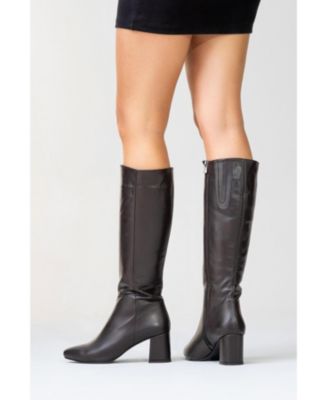 Sejas Leather Block Heel Knee-High Boot (Women)