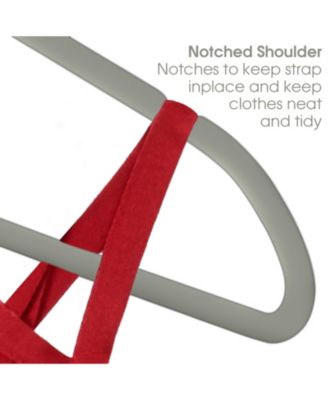 Home 50 Piece Flocked Velvet Clothes Hangers with Stainless Steel Swivel Hooks in Pink