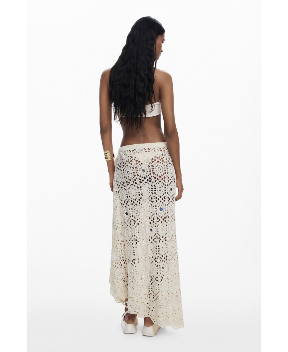 Desigual Women's Crochet wrap skirt mandalas