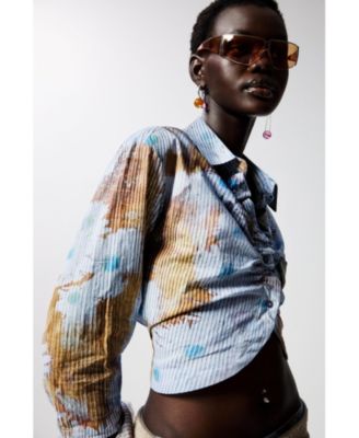 Women's Striped shirt with flowers