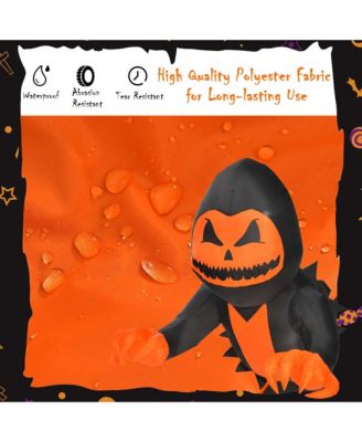 3.3 FT Halloween Inflatable Pumpkin Head Ghost Broke Out from Window