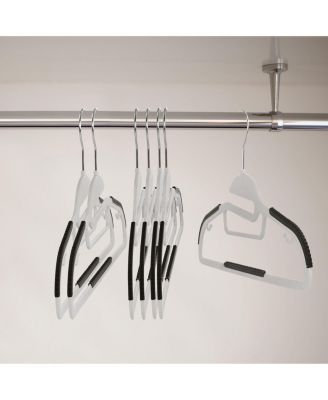Home 50 Piece Non Slip Hanger with U-slide in White and Black