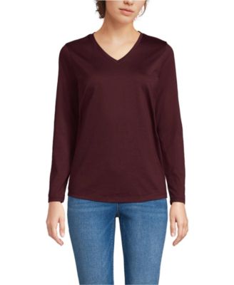 Women's Supima Cotton Long Sleeve V-Neck T-Shirt