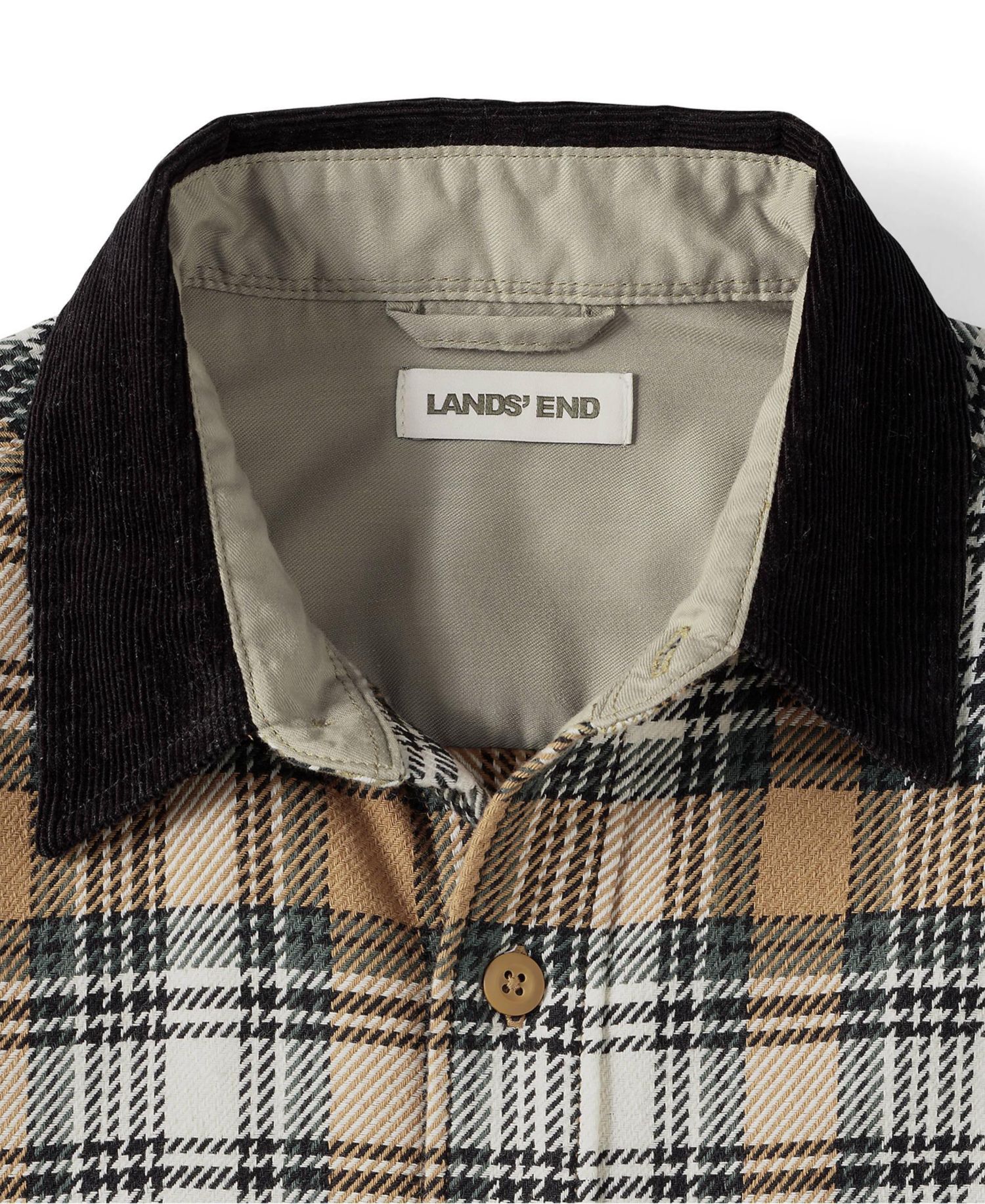 Men's Authentic Flannel Shirt with Corduroy Collar