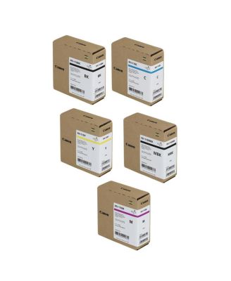 PFI-110 Pigment Ink Tank Kit (Matte Black, Black, Cyan, Magenta, Yellow) in Retail Packaging