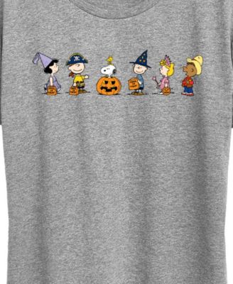Peanuts Gang Halloween Trick or Treat Women's Short Sleeve Graphic T-shirts