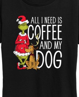 Grinch and Max Coffee and My Dog Women's Short Sleeve Graphic T-shirts