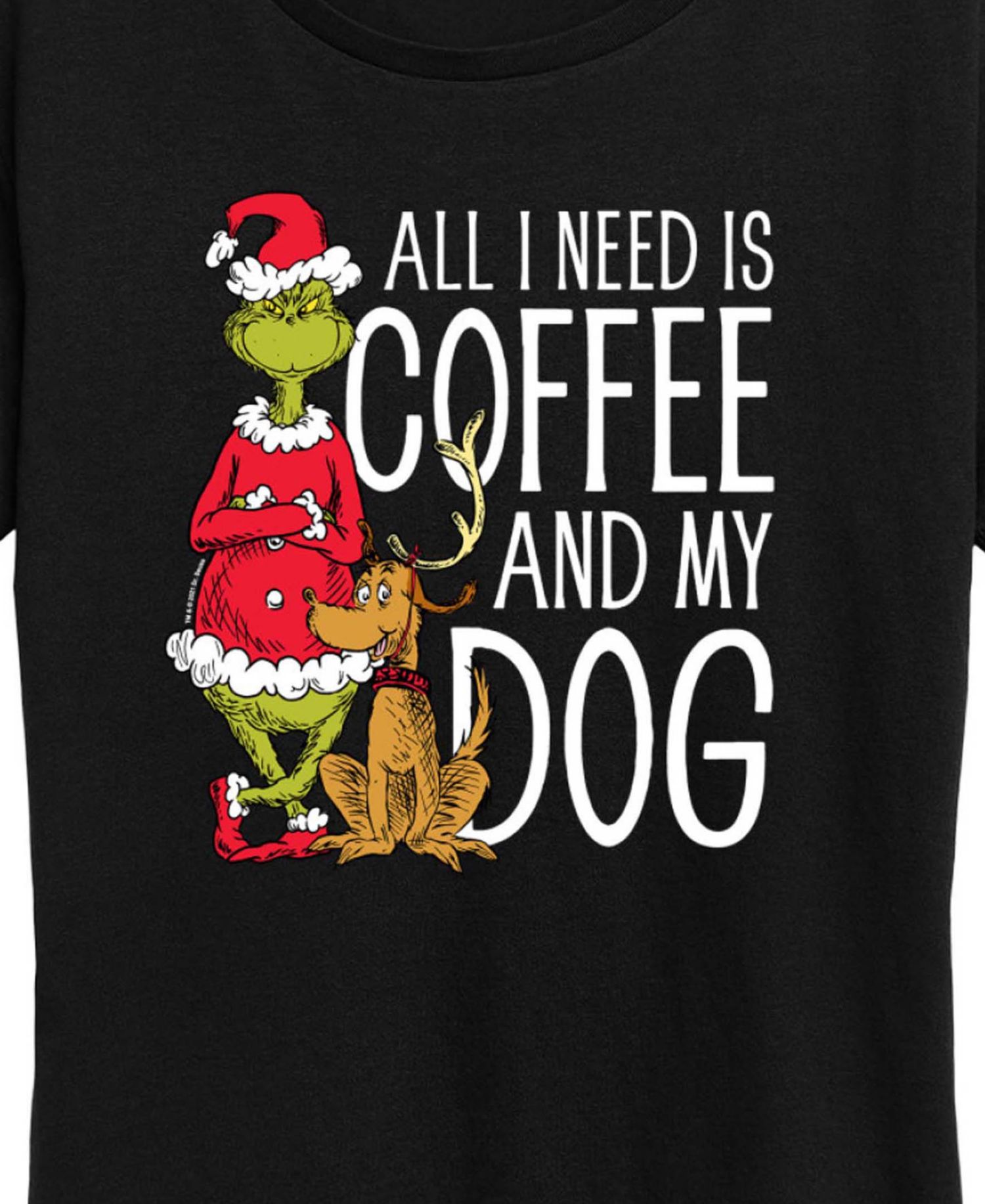Grinch and Max Coffee and My Dog Women's Short Sleeve Graphic T-shirts