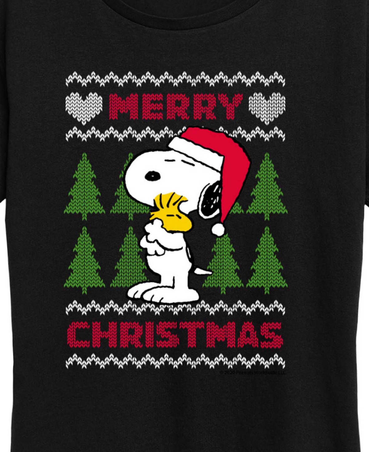 Merry Christmas Snoopy and Woodstock Women's Short Sleeve Graphic T-shirts