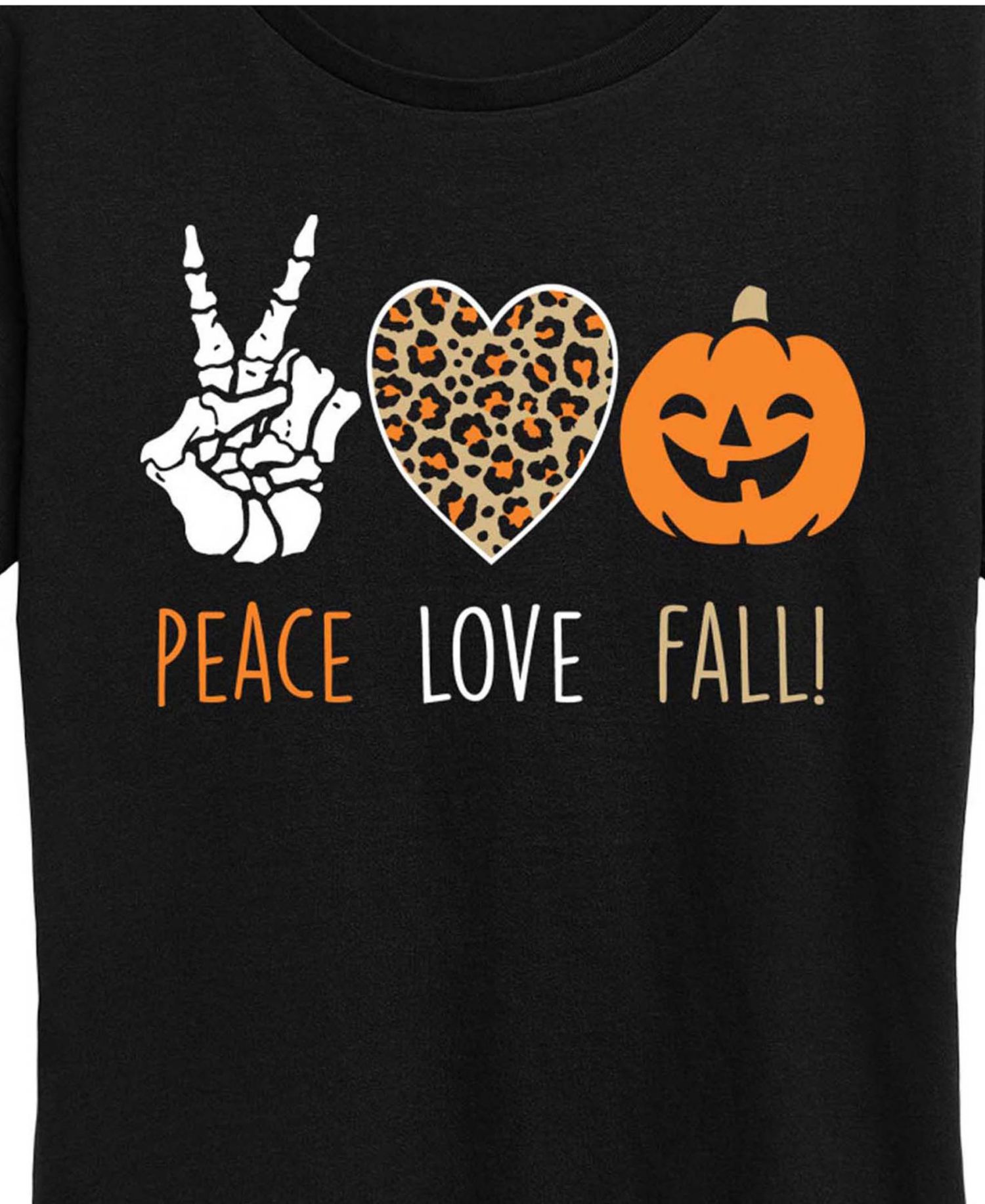 Peace Love Plus Size Halloween Women's Short Sleeve Graphic T-shirts