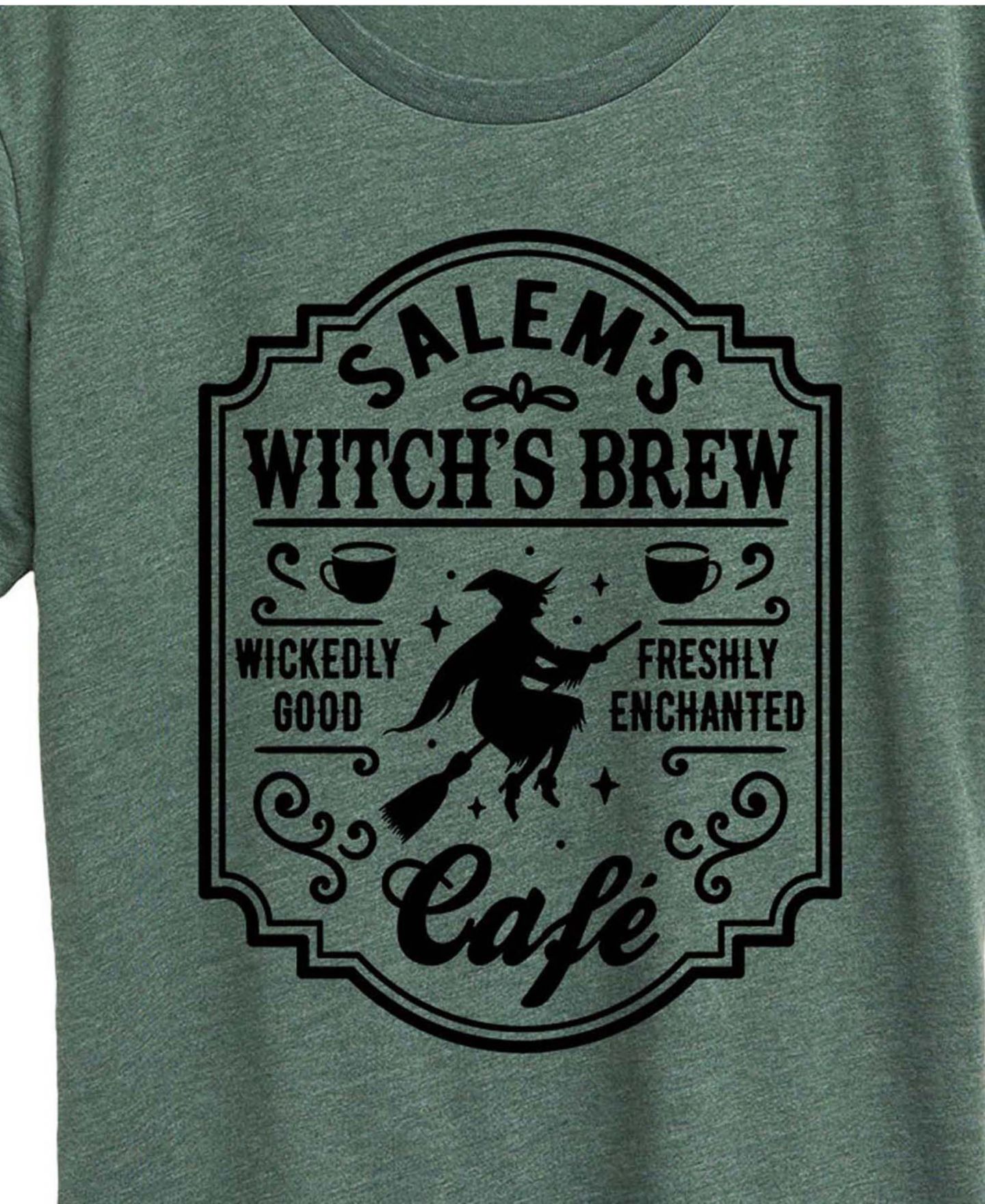 Женские футболки Hybrid Apparel Halloween Salem's Witch's Brew Short Sleeve Graphic T-shirts, цвет: Зелёный — фото 2