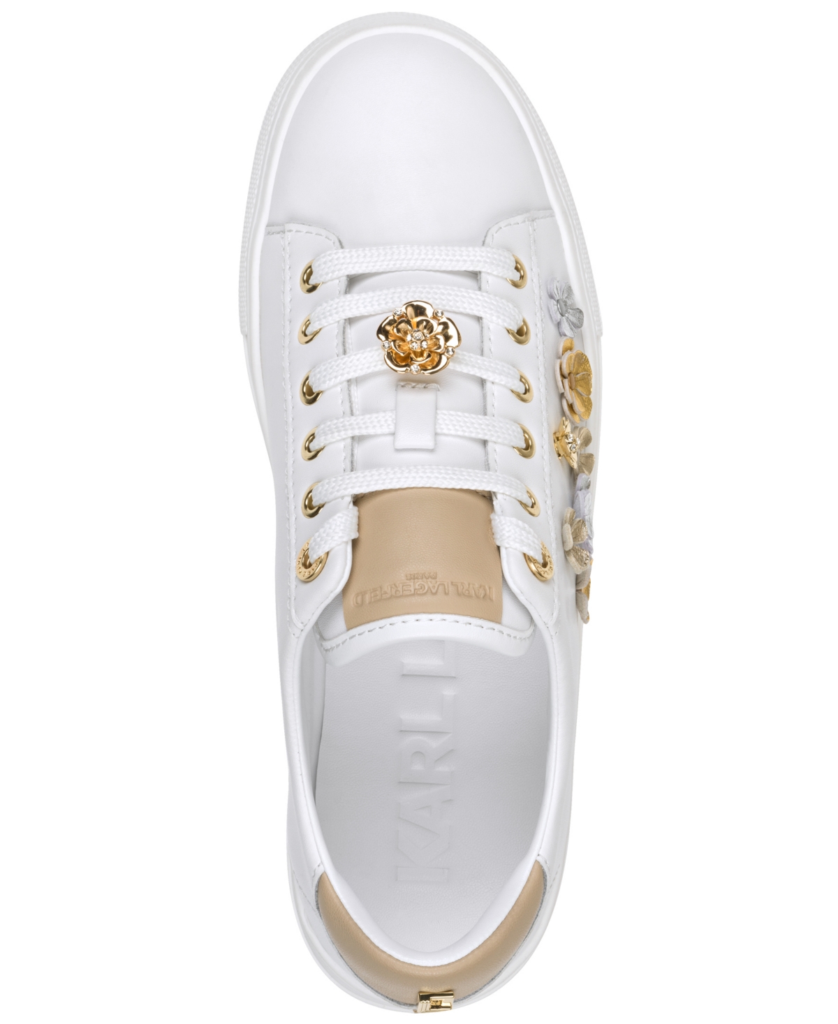 Karl Lagerfeld Women's Cate Fleur Lace-up Sneakers In White