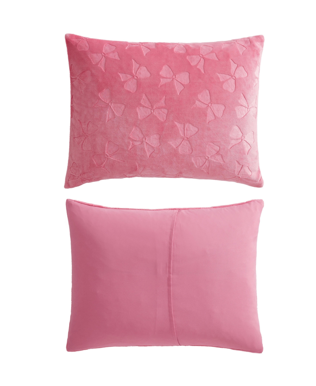 Betsey Johnson Flirty Bows Embossed Plush Comforter Set, Twin In Pink
