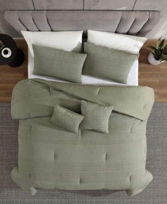 Solid Variegated Waffle 3-Pc. Comforter Set, Full/Queen