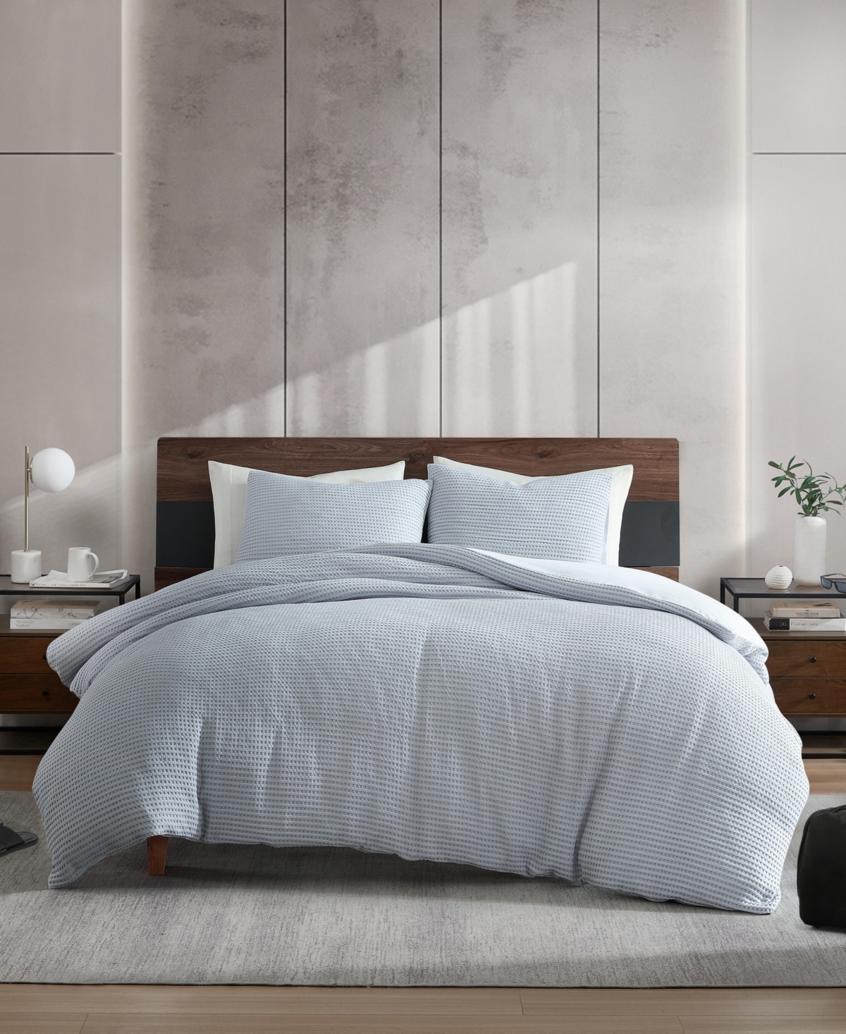 Kenneth Cole New York Solid Waffle 3-Pc. Duvet Cover Set