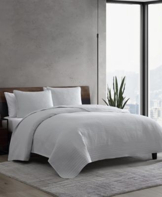 Solid Washed Channel Stitch 3-Pc. Quilt Set, Full/Queen