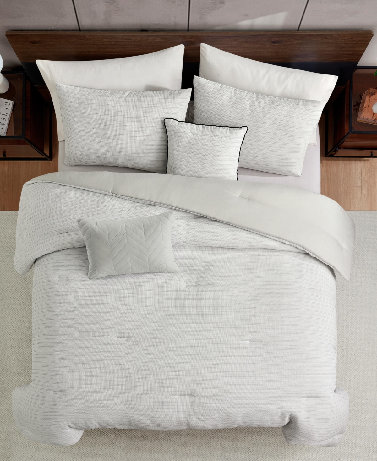 Kenneth Cole New York Embossed Waffle 5-pc. Comforter Set, Full/queen In White