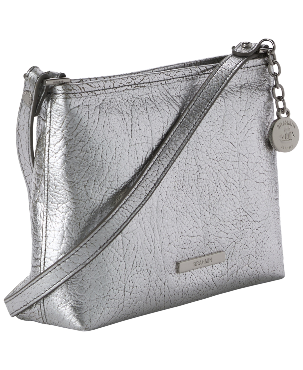 Brahmin Lorelei Medium Satchel Bag In Silver